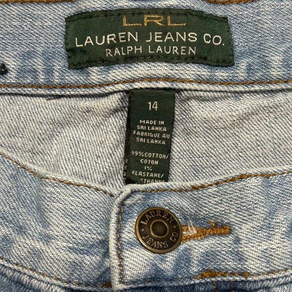 Lauren Ralph Lauren SZ 14 LRL High Rise Capri Jeans Light Wash Y2K Cropped - Picture 4 of 9